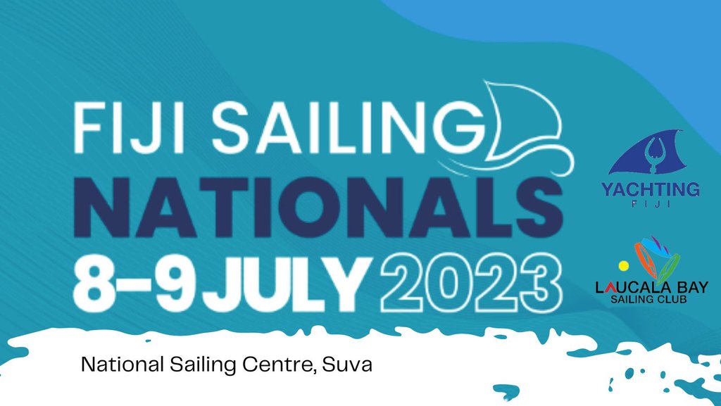 Image of sailing boats on a beautiful ocean with participants competing in the Fiji National Sailing Championships in Suva